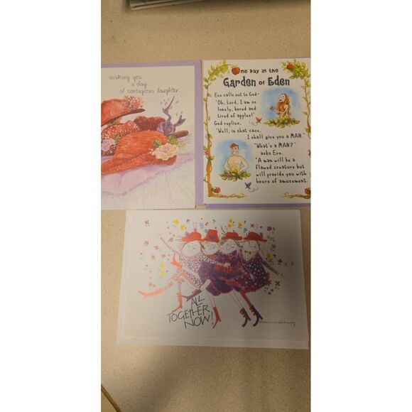 Lot Of 3 Red Hat Cards Happy Birthday New - Picture 1 of 8